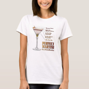 Camiseta Receta Perfecta de Cóctel Martini Arte Ropa & 