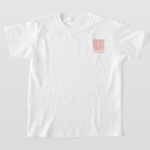 Camiseta Recetas de Gingham Rosa Rubor Cuadros Femenino Lin