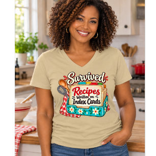 Camiseta Recetas Sobrevividas Escritas en Tarjetas de Índic