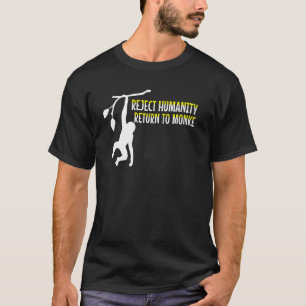 Camiseta Rechazar el retorno de la humanidad a Monke Meme M
