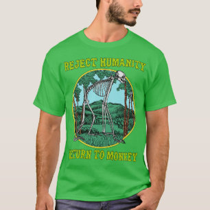 Camiseta Rechazar La Humanidad Volver Al Mono Colorido Retr