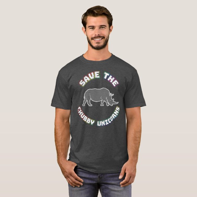 Camiseta rechoncha divertida del unicornio (Anverso completo)
