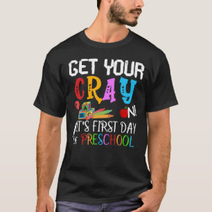 Camiseta recibe tu crayon en su primer día de preescolar