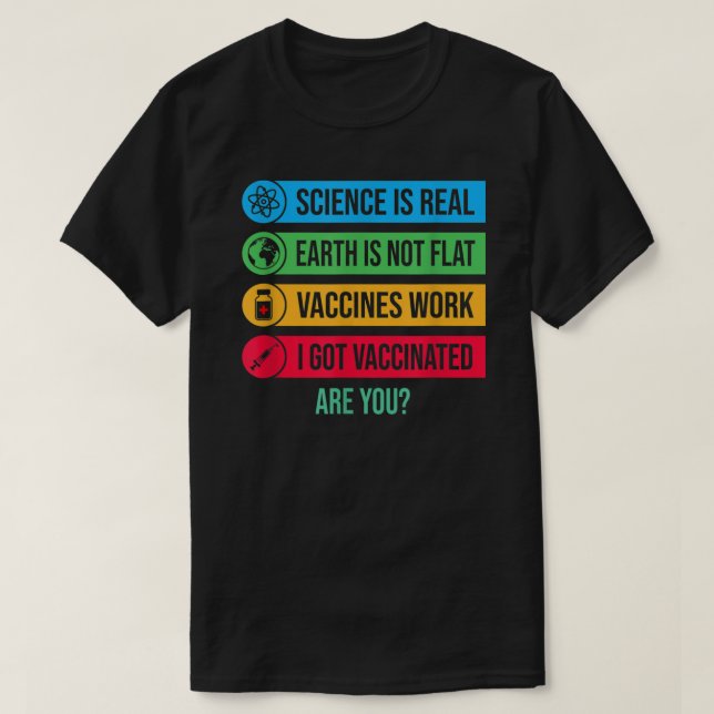 Camiseta Recibí Vacunación Pro Vacuna Cuta Ciencia Y Vacuna (Diseño del anverso)