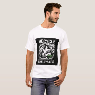 Camiseta Recicla el Sistema | Diseño Gráfico Audaz | Hombre