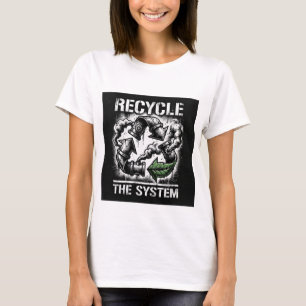 Camiseta Recicla el Sistema   Diseño Gráfico Audaz   Mujere
