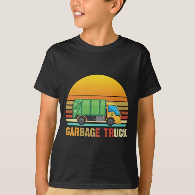 Camiseta Reciclaje de basura en camiones de basura para niñ (Anverso)