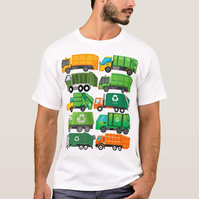 Camiseta Reciclaje de camiones de basura Día de separación  (Anverso)