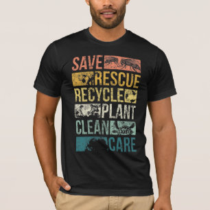 Camiseta Reciclaje sobre el cambio climático de la tortuga