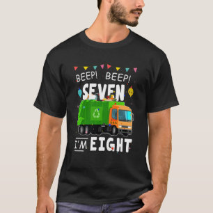 Camiseta Reciclando niños, tengo ocho años, camión de basur