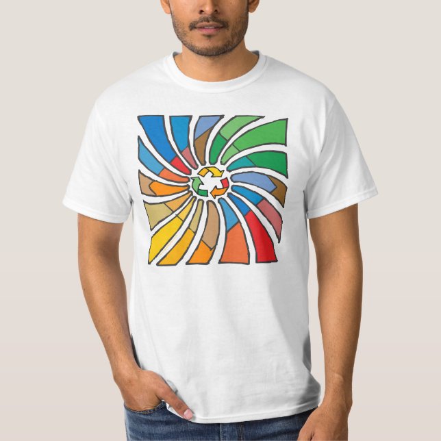 Camiseta Reciclar arte Rótulo (Anverso)