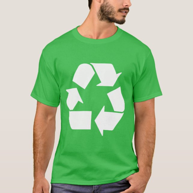 Camiseta Reciclar blanco en verde (Anverso)
