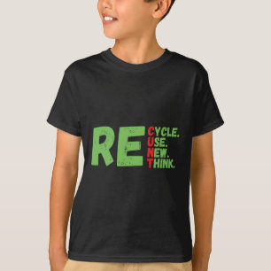 Camiseta Reciclar la reutilización repensar el Día de la Ti