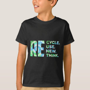 Camiseta Reciclar la reutilización Repensar la crisis ambie