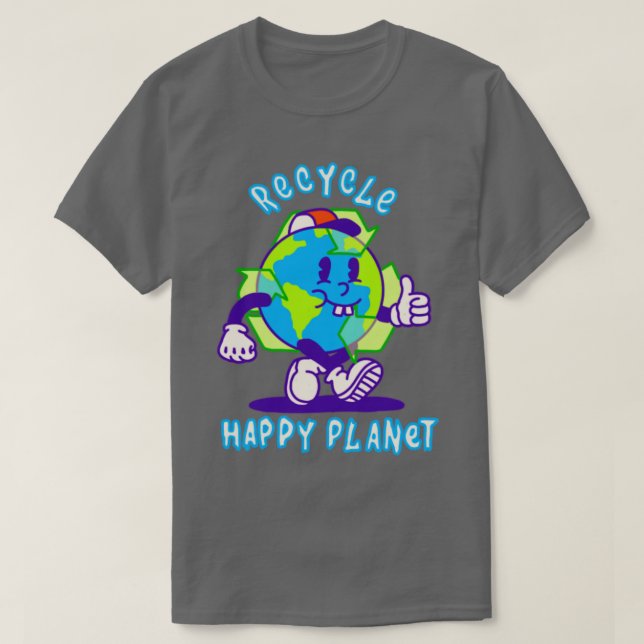Camiseta Reciclar planeta feliz (Diseño del anverso)