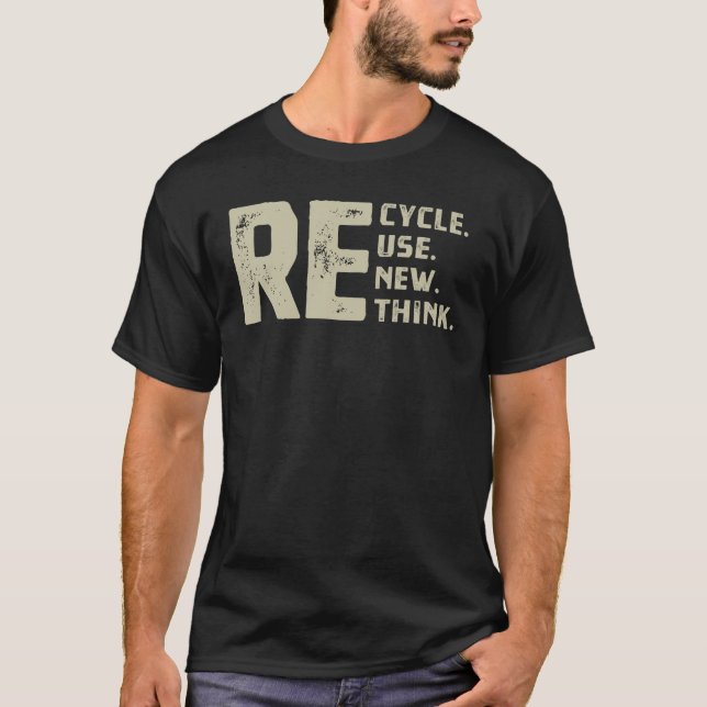 Camiseta Reciclar reutilizar repensar repensar retro (Anverso)