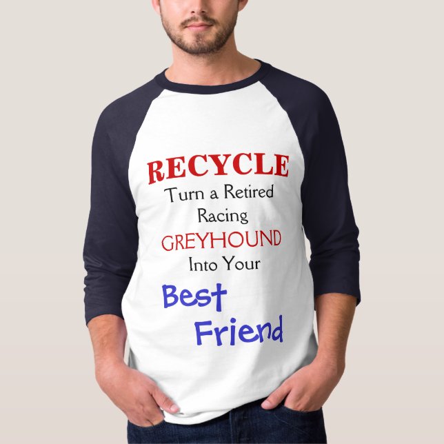 Camiseta RECICLE, dé vuelta a un RetiredRacing, GALGO, en… (Anverso)