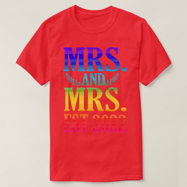 Camiseta Recién Casada, Boda Lesbiana, Señora. (Diseño del anverso)