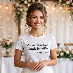 Camiseta Recién Casada Novia Luna de Miel Personalizado