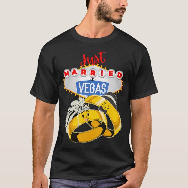 Camiseta Recién casado en VEGAS boda de Las Vegas BRIDE GRO (Anverso)