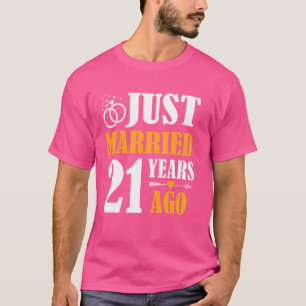 Camiseta Recién casado hace 21 años, 21° aniversario del Bo
