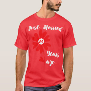 Camiseta Recién Casado Hace 24 Años, Boda Familiar, Esposa