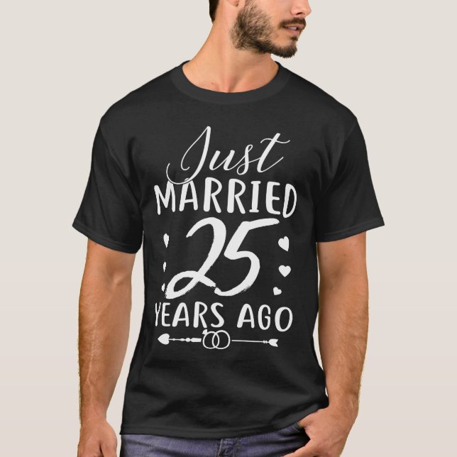 Camiseta Recién Casado Hace 25 Años, Pareja Matemática (Anverso)