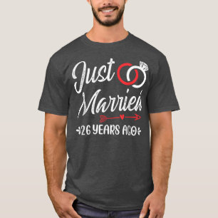 Camiseta Recién casado hace 26 años, feliz 26° Boda Anni