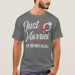 Camiseta Recién casado hace 42 años, feliz Boda Anni