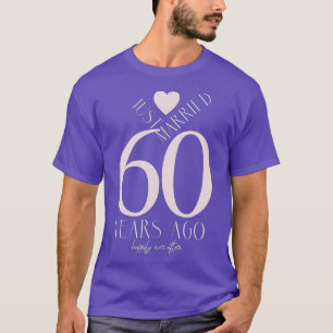 Camiseta Recién casado hace 60 años, 60 aniversario del Bod