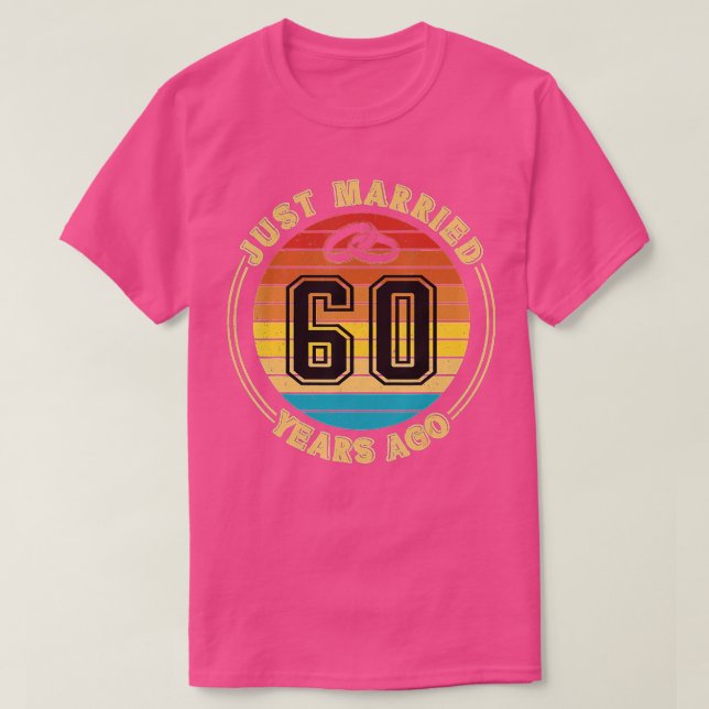Camiseta Recién Casado Hace 60 Años Romántico Boda 60 Y (Diseño del anverso)