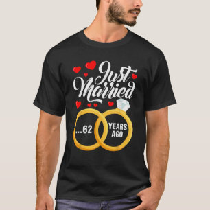Camiseta Recién Casado Hace 62 Años, Matrimonio 62º Boda Y