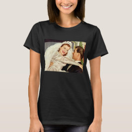 Camiseta Recién casados en una boda vintage, novia y novio 