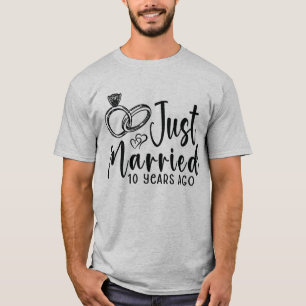 Camiseta Recién casados hace 10 años 10º aniversario de bod