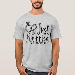 Camiseta Recién casados hace 35 años 35º aniversario de bod