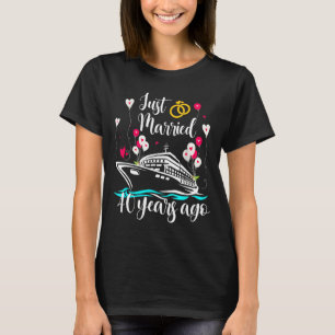 Camiseta Recién casados hace 40 años Crucero de aniversario