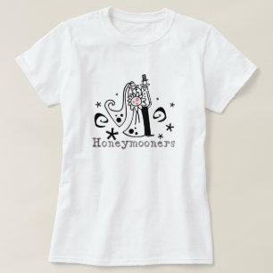 Camiseta Recién casados rosados y negros
