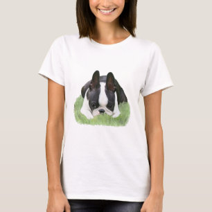 Camiseta Reclinación del perrito del terrier de Boston