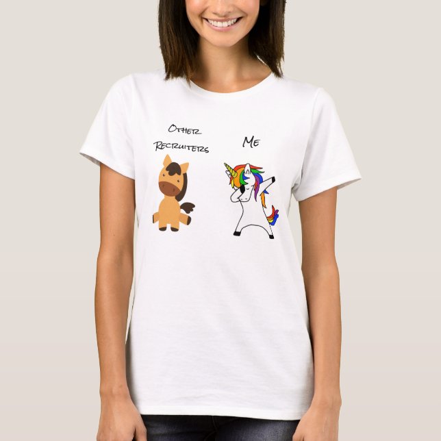 Camiseta Reclutamiento de personal regalo de Unicorn divert (Anverso)