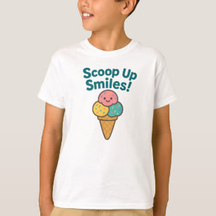 Camiseta Recoge Sonrisas Divertido Helado Colorido Gráfico