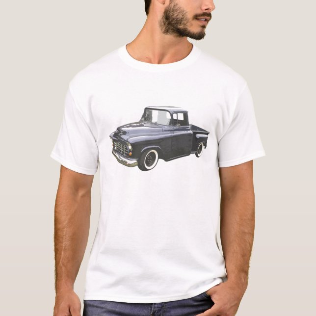 Camiseta Recogida 1956 de Chevrolet del negro (Anverso)