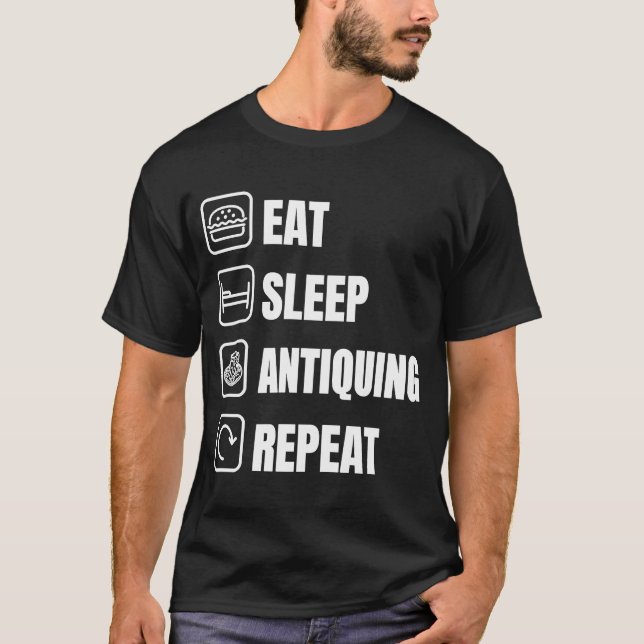Camiseta Recogida de antigüedades repetidas de sueño ininte (Anverso)