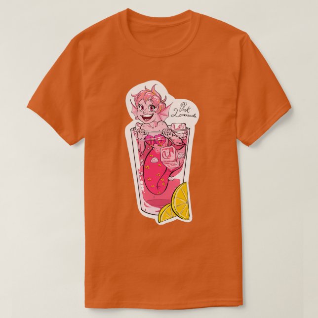 Camiseta Recogida de bebidas de sirena de lamonada rosa (Diseño del anverso)