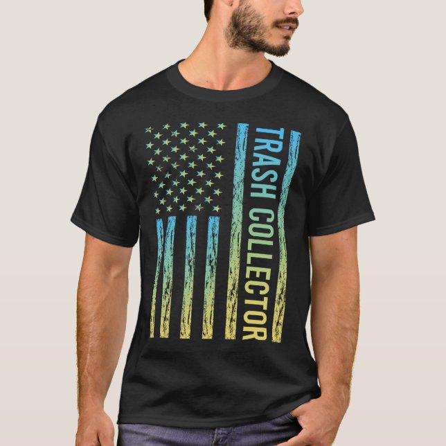 Camiseta Recolector de Basura Azul Amarillo (Anverso)