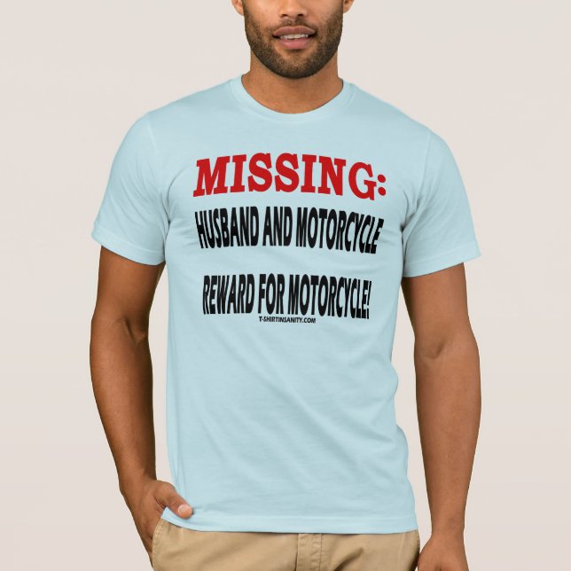 Camiseta Recompensa que falta del marido y de la (Anverso)