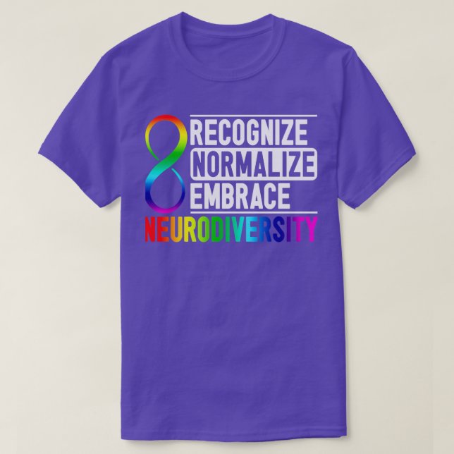 Camiseta Reconocer la Normalización de Adoptar la Neurodive (Diseño del anverso)