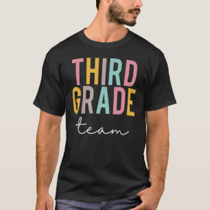 Camiseta Reconocimiento colorido de equipo de tercer grado 