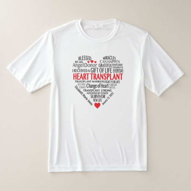 Camiseta Reconocimiento del donante para trasplante cardíac (Distribución)
