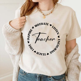 Camiseta Reconocimiento docente Minimalista tipografía eleg