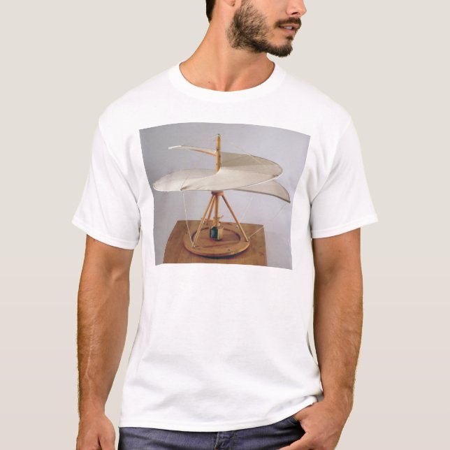 Camiseta Reconstrucción modelo del diseño de da Vinci (Anverso)